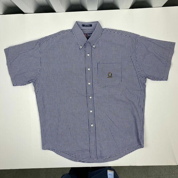 Chaps Shirt Mens Large Blue Plaid Ralph Lauren Button-Up Business Casual‎ Camp - Picture 2 of 10